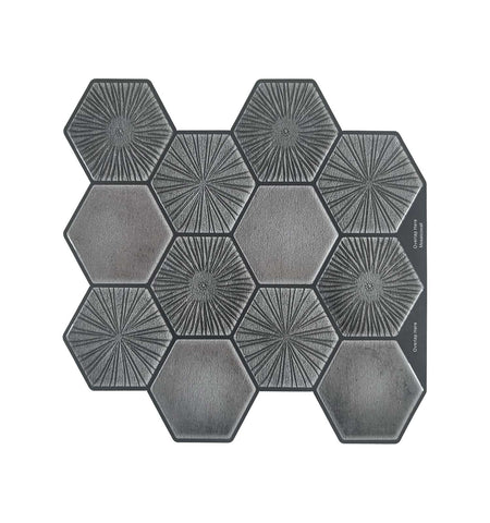 Steel Gray Hexagonal Peel and Stick Wall Tile | self Adhesive Tiles for Home Décor from Mosaicowall