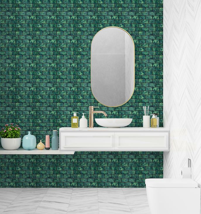 Subway Green Peel and Stick Backsplash self Adhesive Tiles for Home Décor