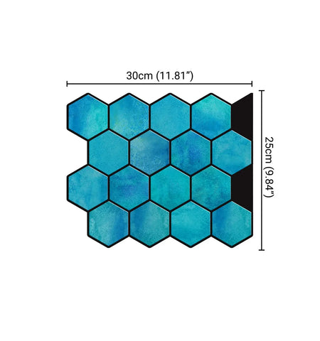 Blue Hexagon Peel and Stick Wall Tile | Kitchen Backsplash Tiles