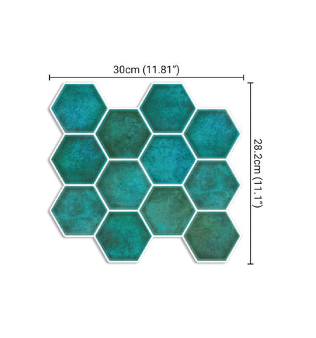 Teal Hexagon Peel and Stick Wall Tile | Kitchen Backsplash Tiles
