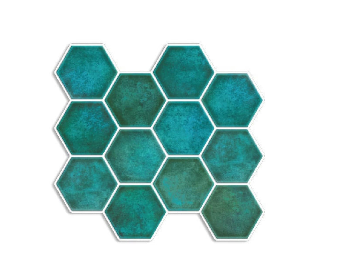 Teal Hexagon Peel and Stick Wall Tile | Kitchen Backsplash Tiles
