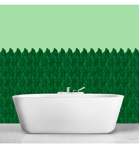 Emerald Green 3D Leaf Peel and Stick Backsplash Tile: Waterproof Home Decor