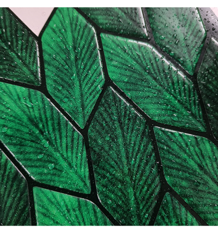 Emerald Green 3D Leaf Peel and Stick Backsplash Tile: Waterproof Home Decor