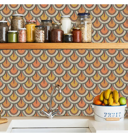Fake Tiles Multicolour Fauxsaic Red Peel And Stick Wall Tile | Mosaicowall