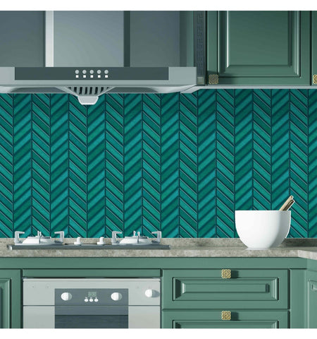 Teal Blue Peel And Stick Wall Tile | Kitchen Backsplash Tiles | Self Adhesive Tiles For Home Décor