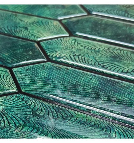 Emerald Green Long Hexagon Peel and Stick Wall Tile | Kitchen Backsplash Tiles | Self Adhesive Tiles