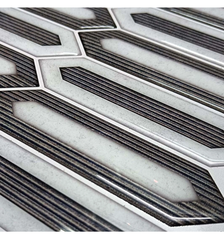 Long Hexagon Fluted Peel and Stick Wall Tile