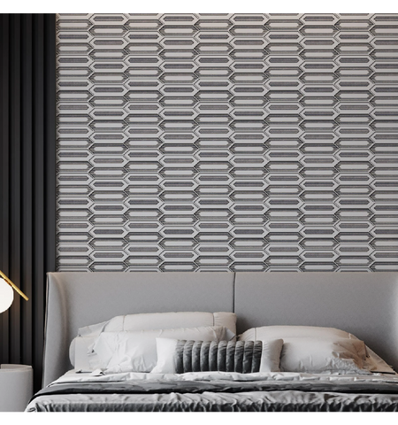 Long Hexagon Fluted Peel and Stick Wall Tile