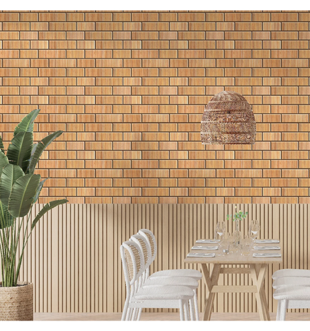 Terracotta Fluted Peel and Stick Backsplash Tiles: Self Adhesive 3D Wall Decor style