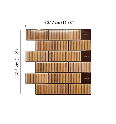 Terracotta Fluted Peel and Stick Backsplash Tiles: Self Adhesive 3D Wall Decor style