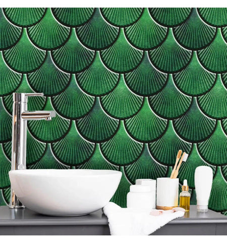 Emerald Green Peel and Stick Wall Tile | Kitchen Backsplash Tiles | Self Adhesive Tiles For Home Decor