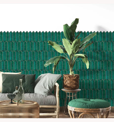 Creative Green Fluted Peel And Stick Wall Tile | Kitchen Backsplash Tiles | Self Adhesive Tiles For Home Décor