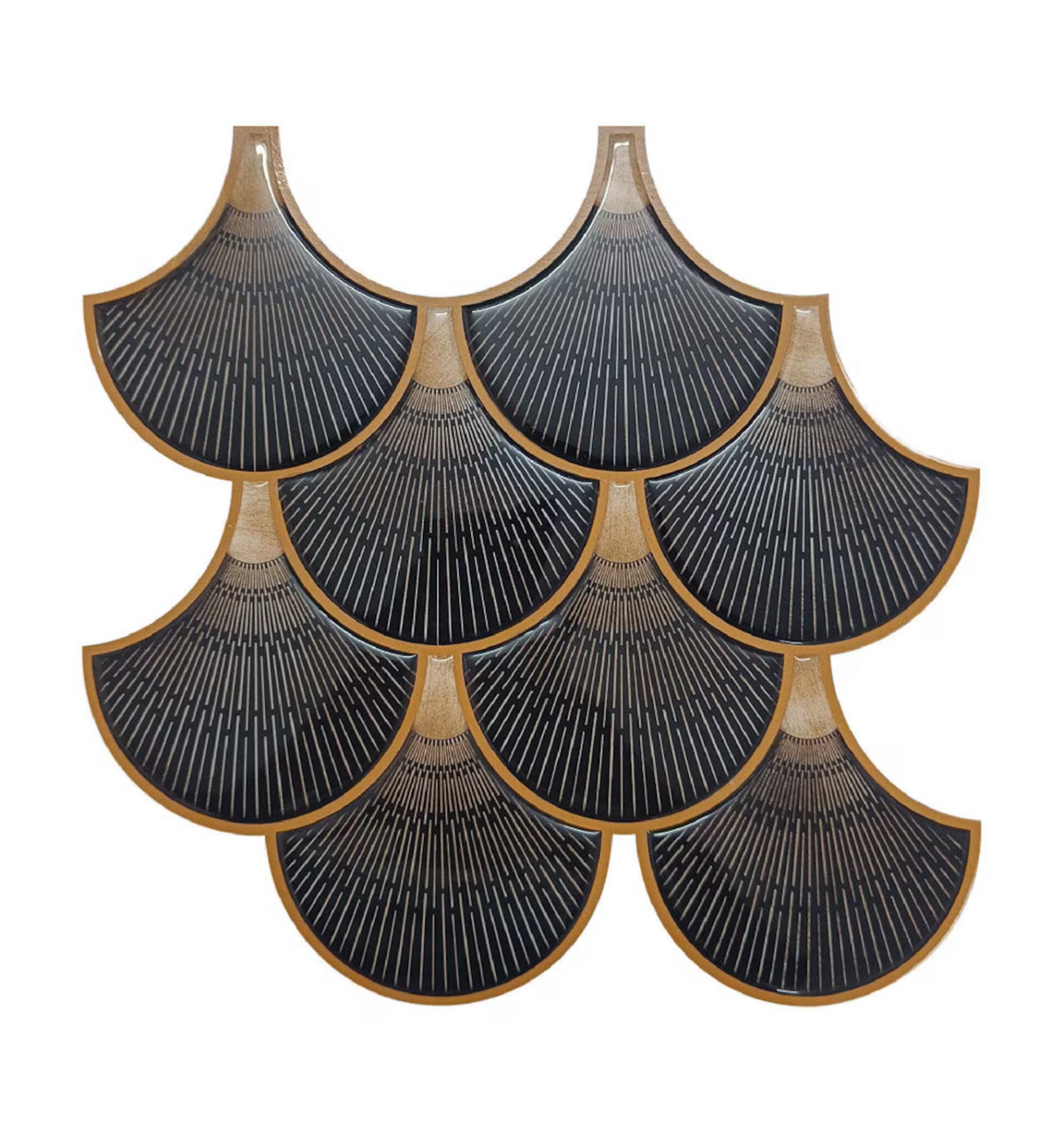 Black Fishscale Peel and Stick Wall Tile | Kitchen Backsplash Tiles | Self Adhesive Tiles