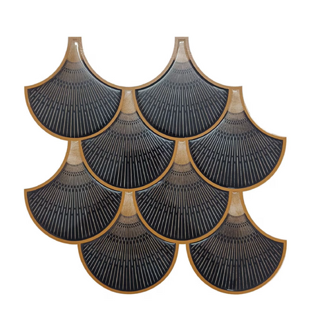 Black Fishscale Peel and Stick Wall Tile | Kitchen Backsplash Tiles | Self Adhesive Tiles