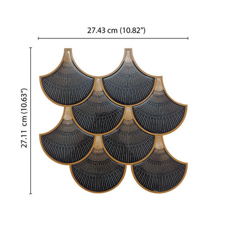 Black Fishscale Peel and Stick Wall Tile | Kitchen Backsplash Tiles | Self Adhesive Tiles