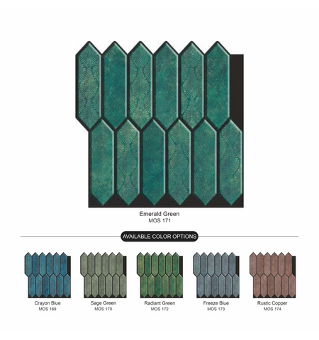 Emerald Green Long Hexagon Peel and Stick Wall Tile | Kitchen Backsplash Tiles | Self Adhesive Tiles