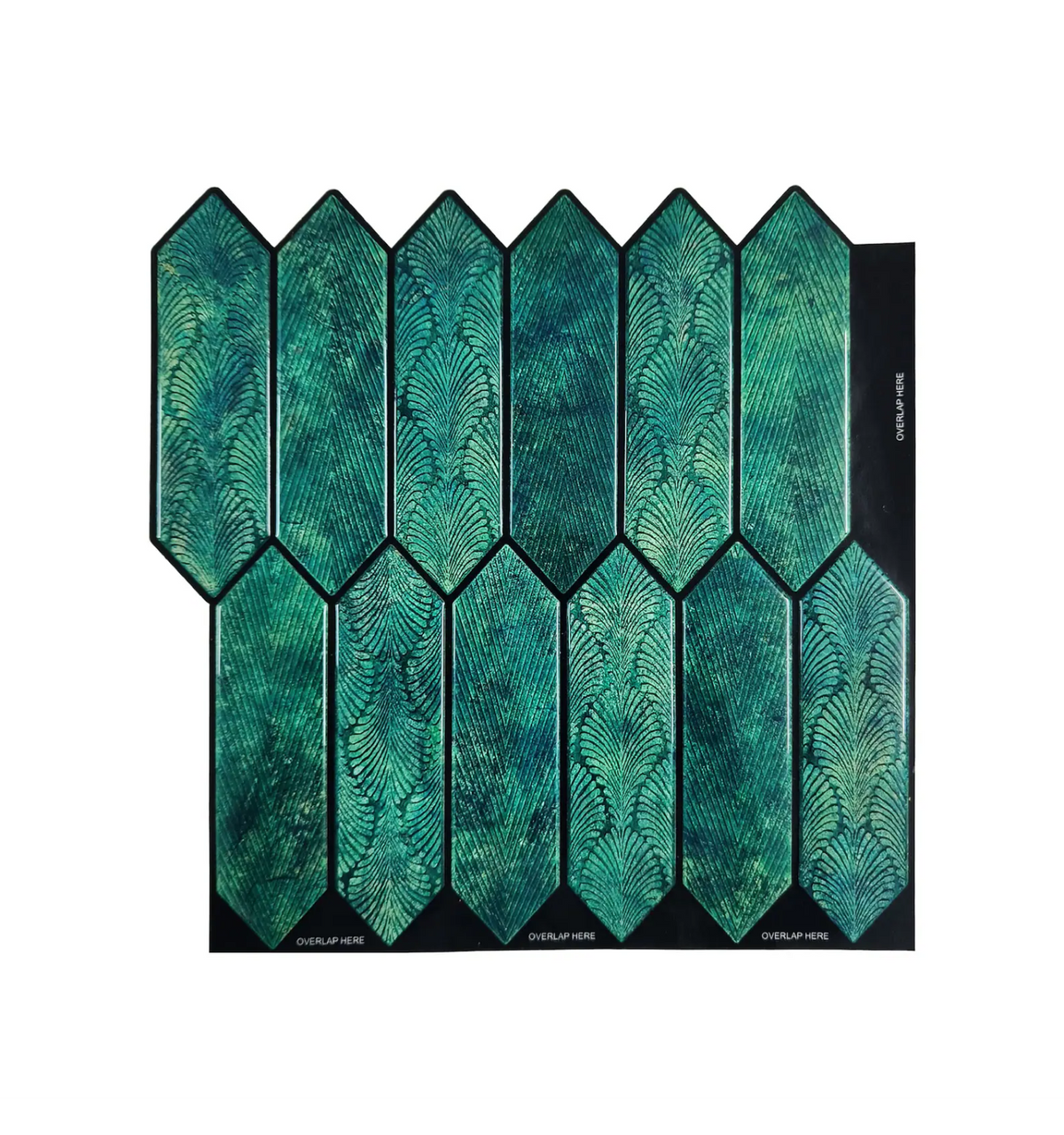 Emerald Green Long Hexagon Peel and Stick Wall Tile | Kitchen Backsplash Tiles | Self Adhesive Tiles