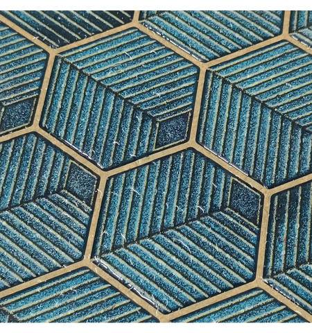 3D Peel and Stick Vinyl Blue Honeycomb Kitchen Tiles