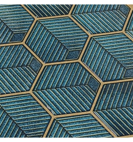 3D Peel and Stick Vinyl Blue Honeycomb Kitchen Tiles