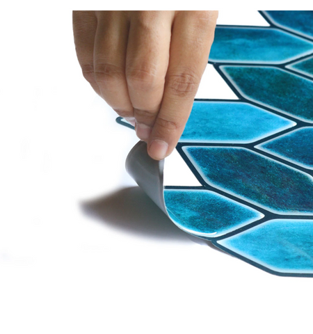 Emerald Blue Peel and Stick Wall Tile: Kitchen Backsplash Decor