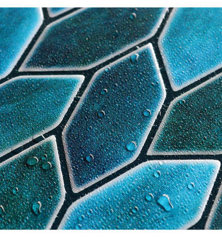 Emerald Blue Peel and Stick Wall Tile: Kitchen Backsplash Decor