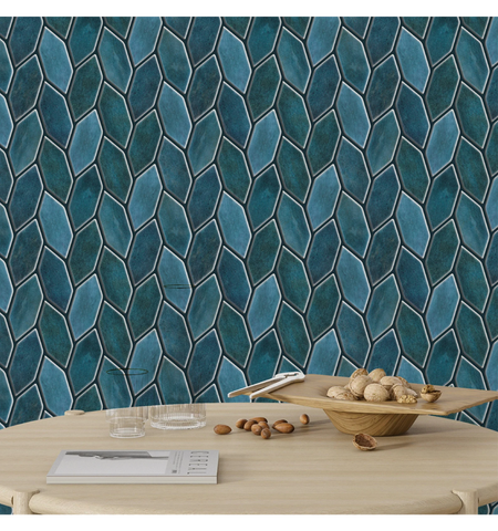 Emerald Blue Peel and Stick Wall Tile: Kitchen Backsplash Decor