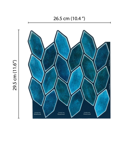 Emerald Blue Peel and Stick Wall Tile: Kitchen Backsplash Decor