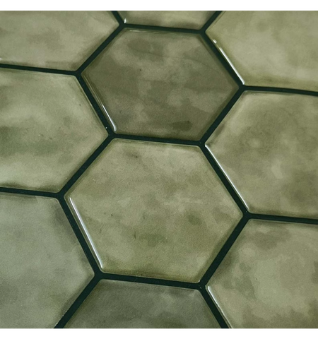 Olive Green Peel And Stick Wall Tile | Hexagon Kitchen Backsplash Tiles | Self Adhesive Tiles