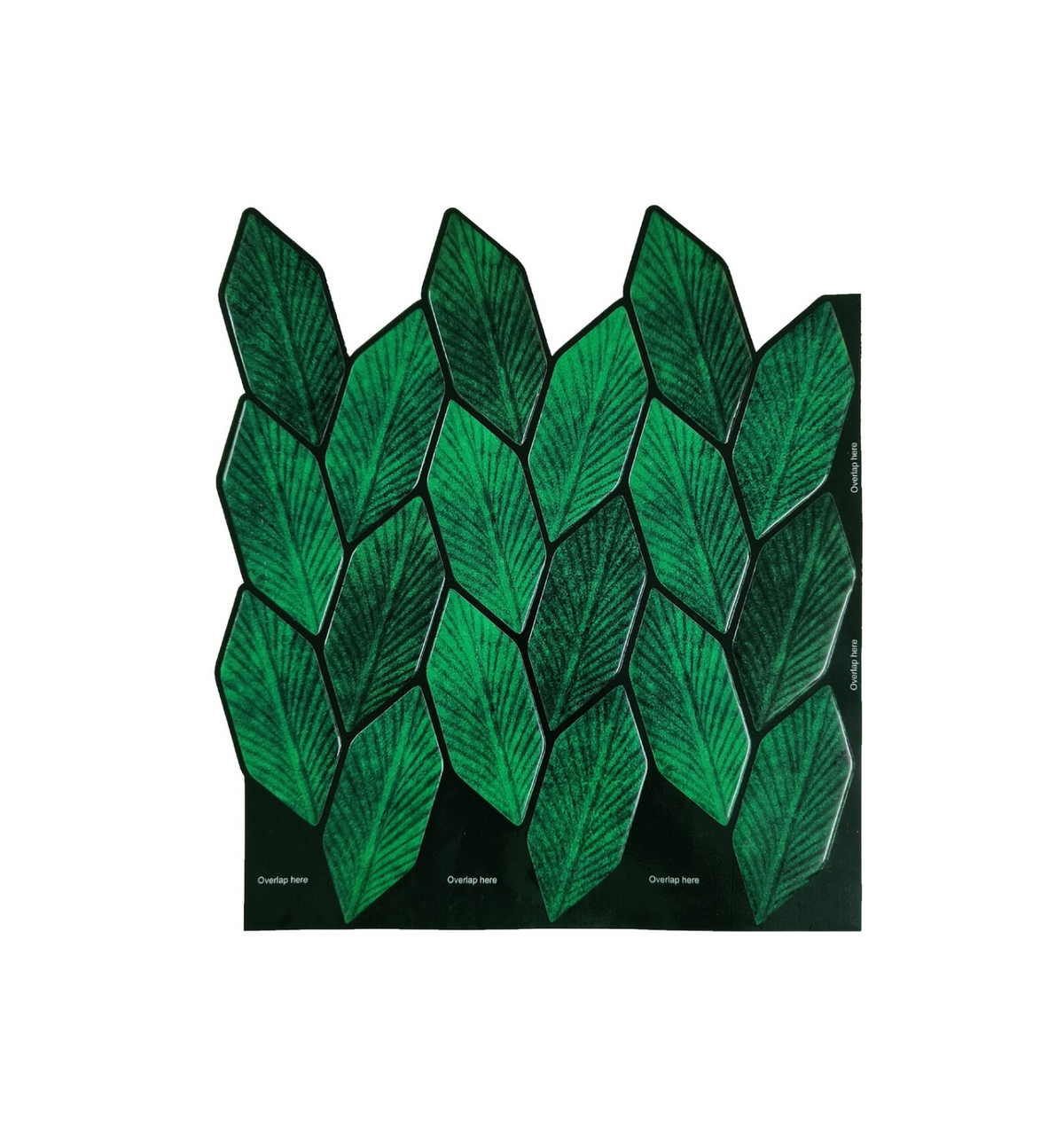 Emerald Green 3D Leaf Peel and Stick Backsplash Tile: Waterproof Home Decor