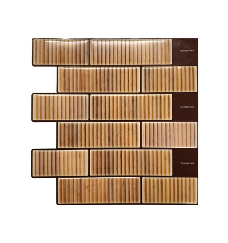 Terracotta Fluted Peel and Stick Backsplash Tiles: Self Adhesive 3D Wall Decor style