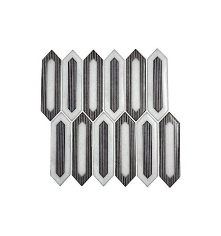 Long Hexagon Fluted Peel and Stick Wall Tile
