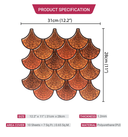 Orange Fish Scale Peel and Stick Tile: Kitchen Backsplash style