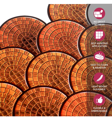 Orange Fish Scale Peel and Stick Tile: Kitchen Backsplash style