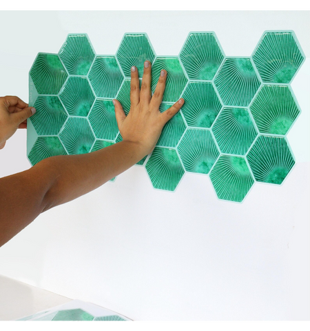 Peel and Stick Backsplash Self Adhesive Hexagon Tiles