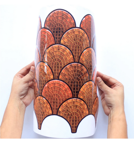 Orange Fish Scale Peel and Stick Tile: Kitchen Backsplash style