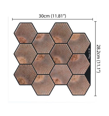 Peel & Stick Backsplash Self Adhesive 3D Wall Tiles