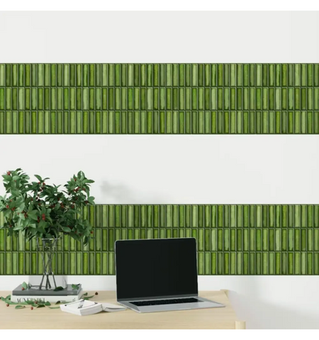 Green Peel and Stick 3D Wall Tile: Self-Adhesive Backsplash