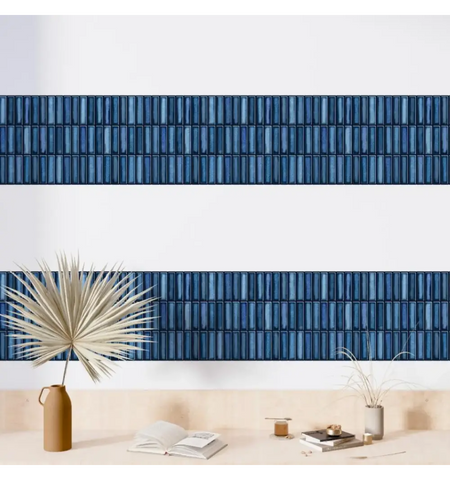 Blue Peel and Stick 3D Wall Tile: Self-Adhesive Backsplash