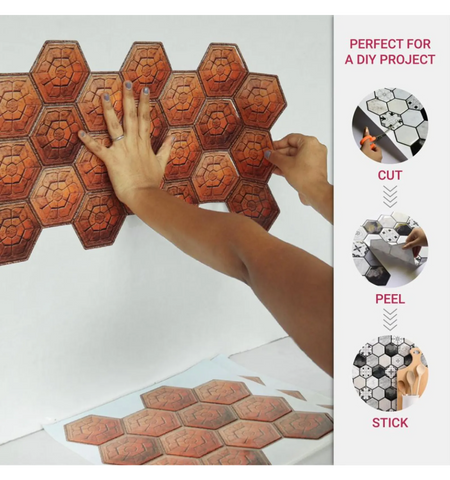 Orange Peel and Stick Backsplash Tiles | Kitchen Backsplash Tiles | Self Adhesive Tiles