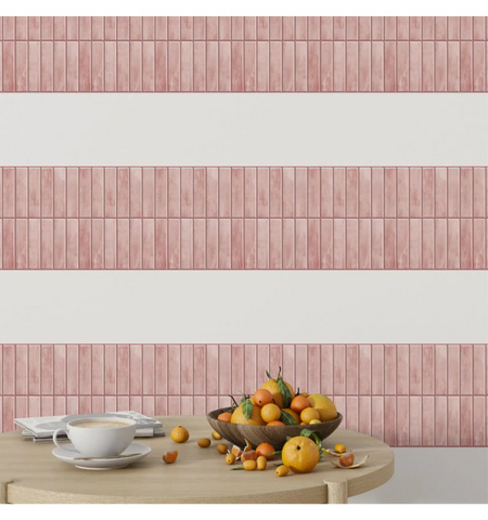 Pastel Pink Kitchen Decor 3D Peel and Stick Backsplash Tiles