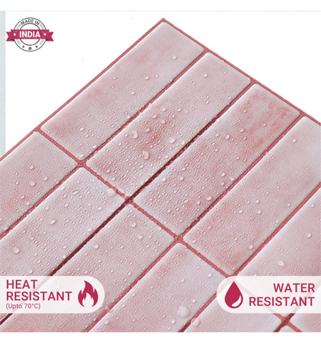 Pastel Pink Kitchen Decor 3D Peel and Stick Backsplash Tiles
