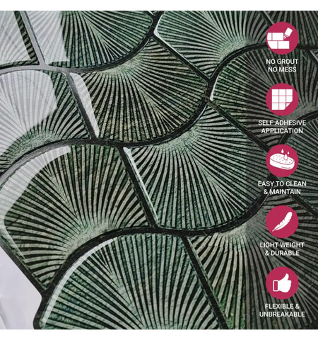 Peel and Stick Kitchen Backsplash Tile: Waterproof Self Adhesive Wall Decor