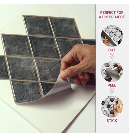 Charcoal Grey Peel and Stick Wall Tile