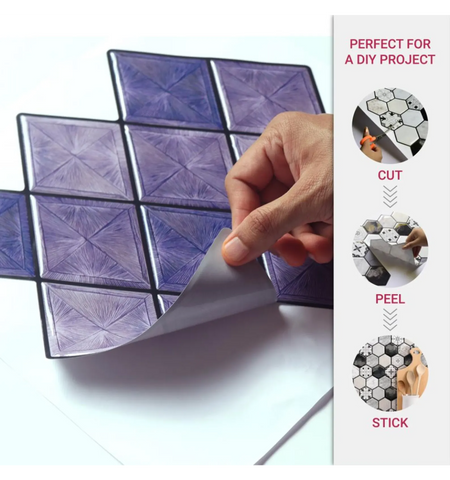Purple Diamond Peel and Stick Wall Tile