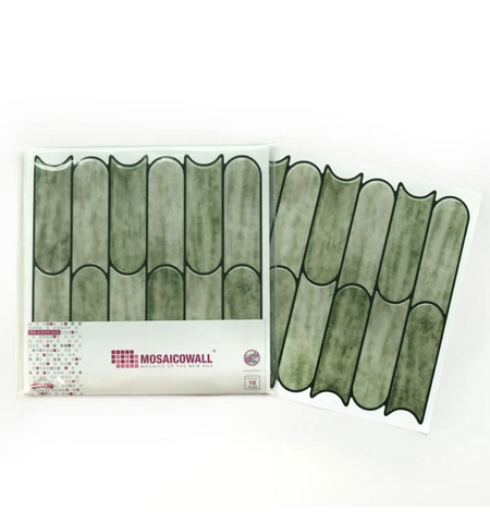 Green Scallop Tile Peel and Stick Tile