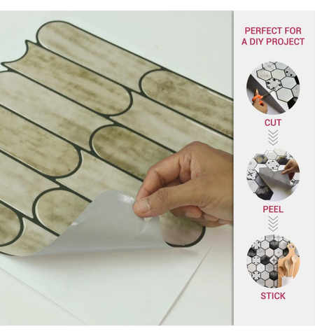Sage Green Bullet Tile Peel and Stick Tile