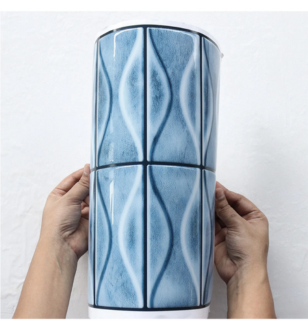 Blue 5 Sheets 3D Peel and Stick Kitchen Backsplash Tile