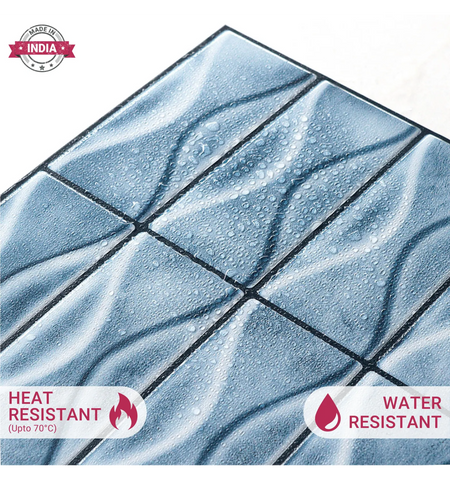 Blue 5 Sheets 3D Peel and Stick Kitchen Backsplash Tile