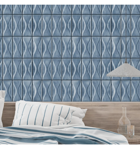 Blue 5 Sheets 3D Peel and Stick Kitchen Backsplash Tile