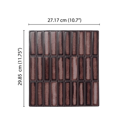 Brown Peel And Stick Tiles 3D Kitchen Backsplash Tile